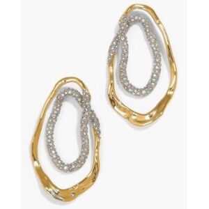 Alexis Bittar Womens Solanales Double Front 14K Gold Plated Hoop Earrings